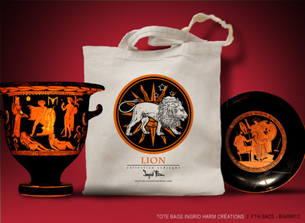 Sac Tote Bags zodiaque Ingrid Harm Biarritz